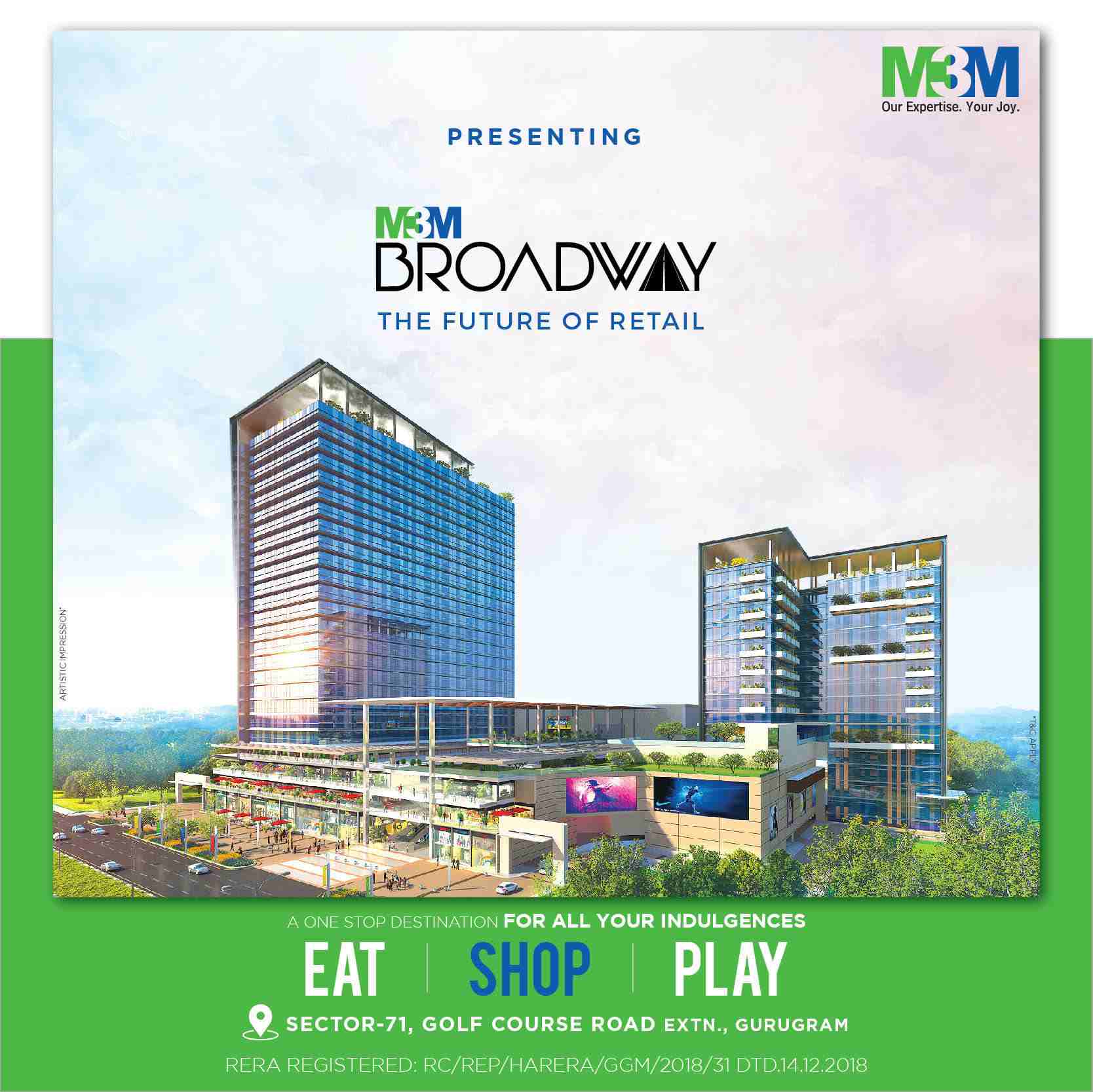 M3M Broadway - One stop destination for F&B, Retail & Entertainment in Gurugram Update